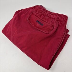 Polo Ralph Lauren Shorts Men XL Red Drawstring Elastic Waist Cotton Baggies